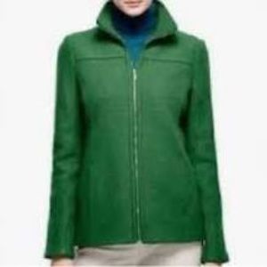 Lands’ End boiled wool Kelly green jacket